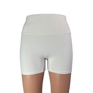 HUSTL Women's White High Waisted Activewear Yoga Running Biker Shorts Size XS
